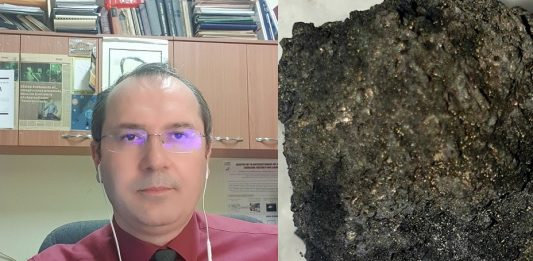 montaj Silviu Gurlui, fragment de meteorit