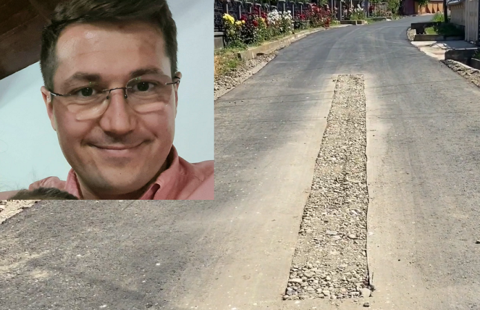 Florin Vîrgă și peticire asfalt Săbăoani