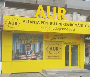 afis Chirica-sediul AUR Iași